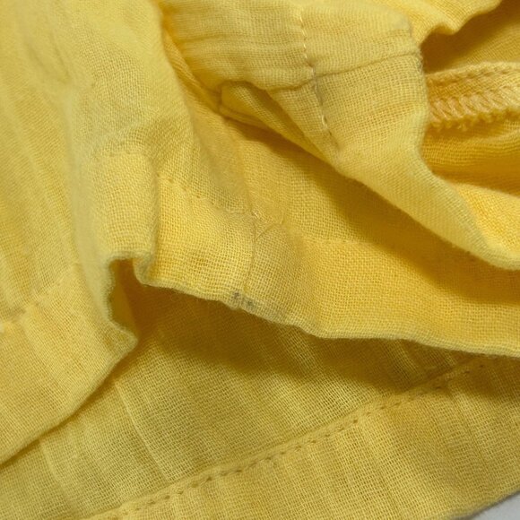 ROXY Sunset Mind Gauze Shorts Sz L Yellow Button Up Mid Rise 100% Cotton - Picture 9 of 9